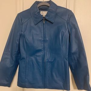 Worthington Blue Genuine Leather Jacket